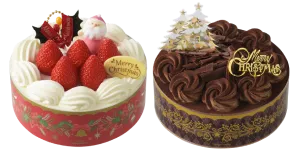 strawberry cake and chocolate cake